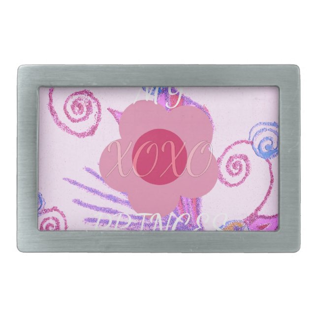 My Little Princess: Baby Pink Vector Inspirational Rectangular Belt Buckle (Front)