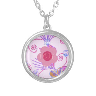 My Little Princess: Baby Pink Vector Inspirational Silver Plated Necklace