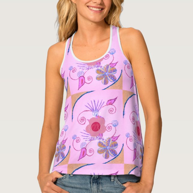 My Little Princess: Baby Pink Vector Inspirational Tank Top (Front)