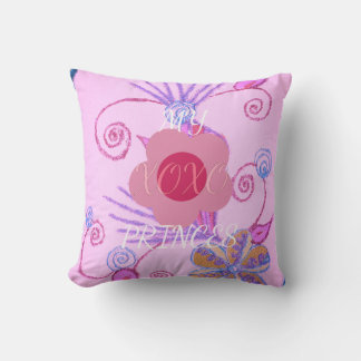 My Little Princess: Baby Pink Vector Inspirational Throw Pillow