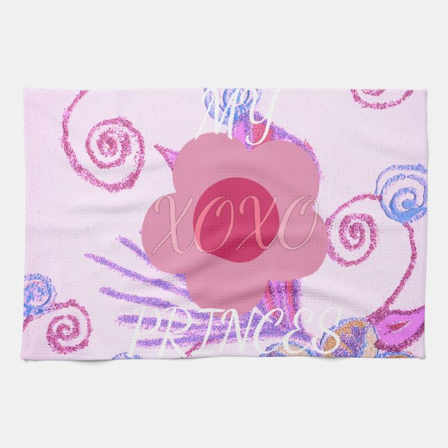 My Little Princess: Baby Pink Vector Inspirational Towel (Horizontal)
