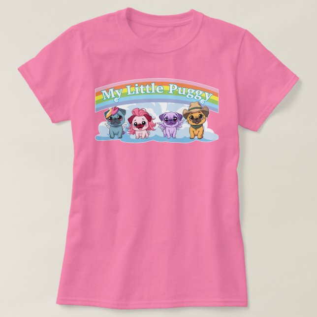 My Little Puggy MLP Cute Pug T-Shirt (Design Front)