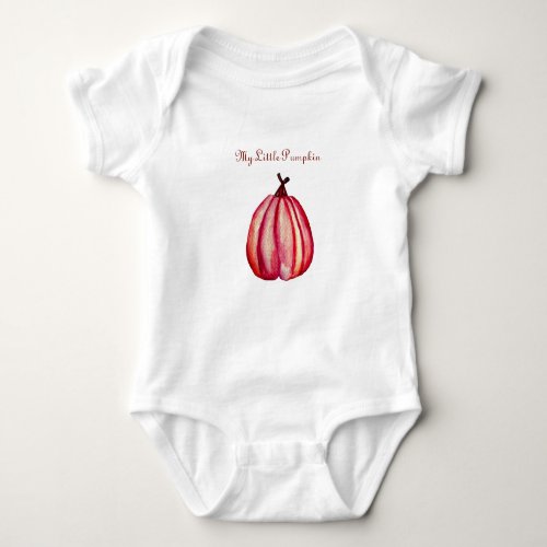 My Little Pumpkin Drawing on a  T_shirt Baby Bodysuit