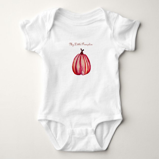 My Little Pumpkin Drawing on a  T-shirt Baby Bodysuit (Front)