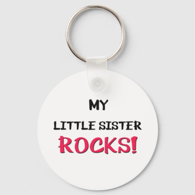 My Little Sister Rocks Keychain (Front)
