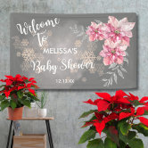 Little Snowflake on the way Baby Shower Winter Banner