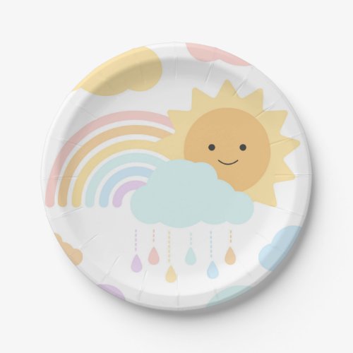 My Little Sunshine Rainbows  Clouds Party Plate