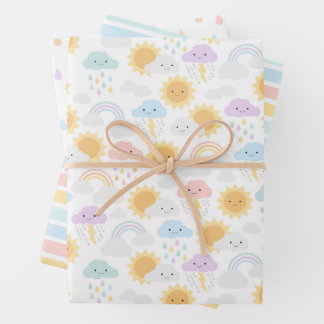 My Little Sunshine Rainbows & Clouds Party Wrap Wrapping Paper Sheets
