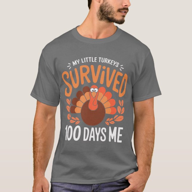 My Little Survived 00 Days of Me Funny Parenting Q T-Shirt (Front)