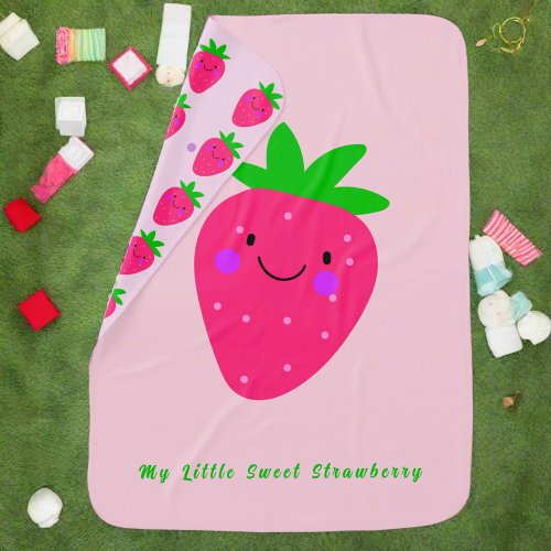 My little Sweet Strawberry l Cute Pink Nursery Baby Blanket