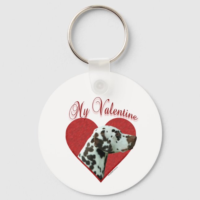 My Liver Dalmatian Valentine Keychain (Front)