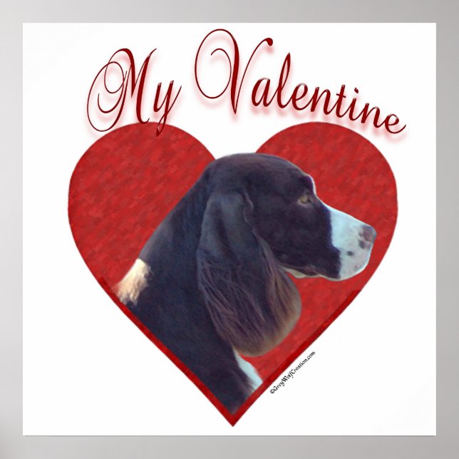 My Liver English Springer Spaniel Valentine Poster (Front)