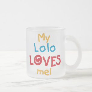 My Lolo Loves Me T-shirts and Gifts Frosted Glass Coffee Mug