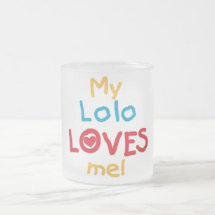 My Lolo Loves Me T-shirts and Gifts Frosted Glass Coffee Mug