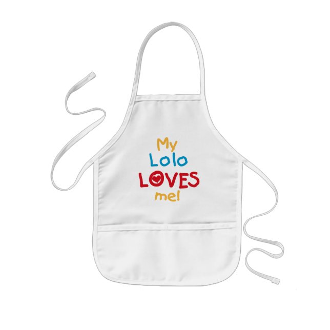 My Lolo Loves Me T-shirts and Gifts Kids' Apron (Front)