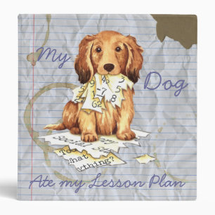 My Longhaired Dachshund Ate my Lesson Plan 3 Ring Binder