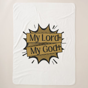 My Lord My God Biblical Cross Sherpa Blanket