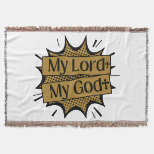 My Lord My God Biblical Cross Throw Blanket