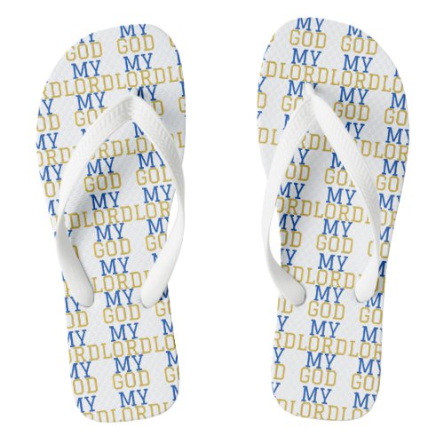 My Lord My God Biblical White All_Over Unisex Flip Flops