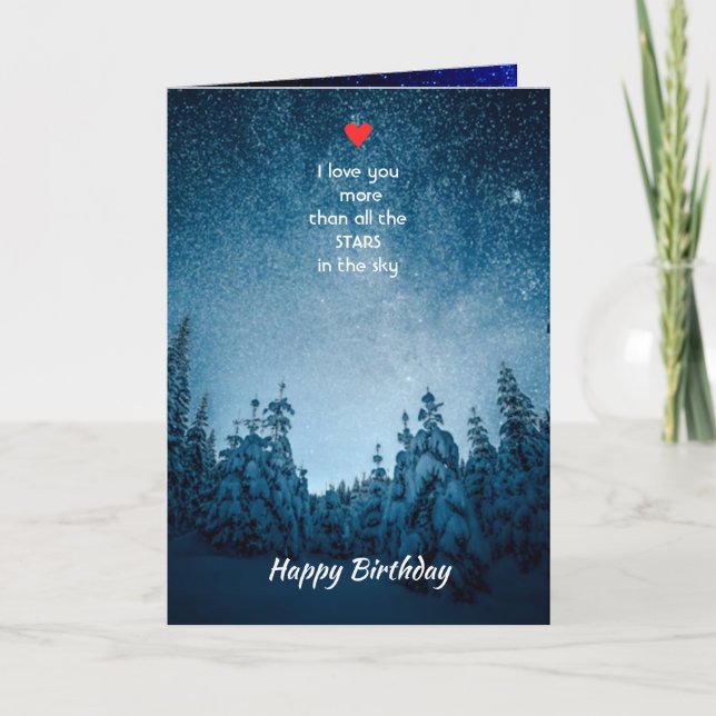 MY Love Birthday Love you more than all Stars Holiday Card (Front)