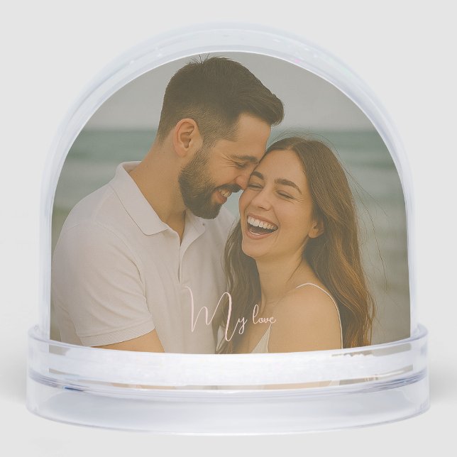 My love couple photo custom  snow globe (Front)