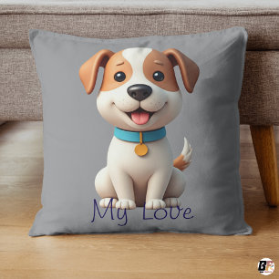 My Love Custom Pet Photo Dog Throw Pillow