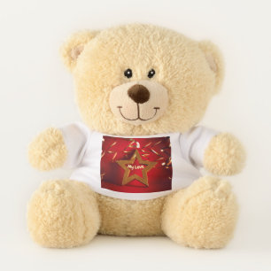 My Love Custom Text With Celebration Star Image Teddy Bear