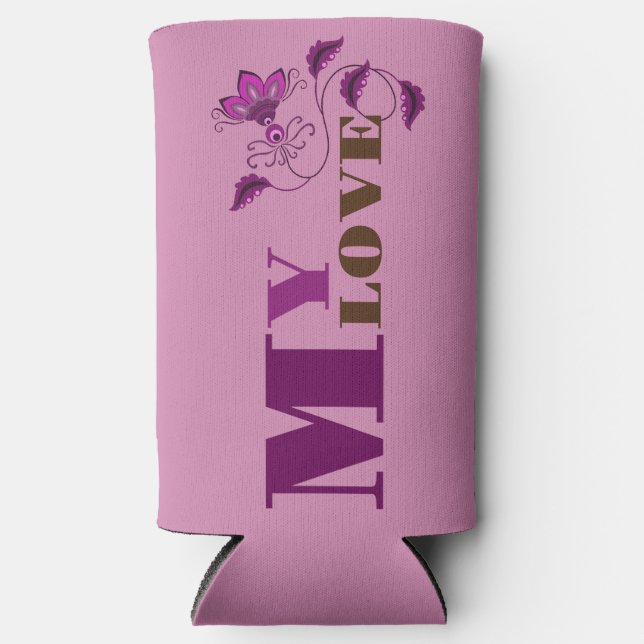 MY LOVE GIFT FOR GIRLFRIEND, WIFE, HUSBAND SELTZER CAN COOLER (Front)
