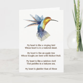 My Love Has Come - romantic poetry valentine card