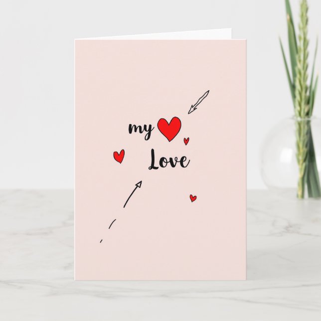 My Love Heart Arrows Card (Front)