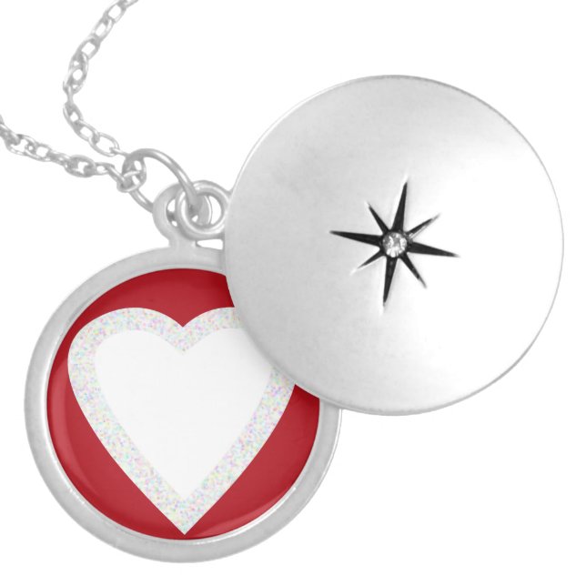My love heart photo locket necklace (Front)