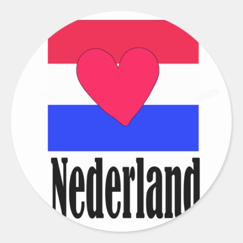 My love in netherlands nederland country Flag T_ Classic Round Sticker