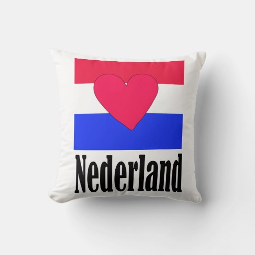My love in netherlands nederland country Flag T_ Throw Pillow