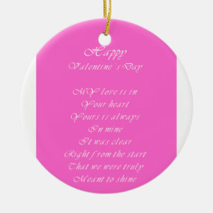 My love is in your heart valentine's day ceramic ornament