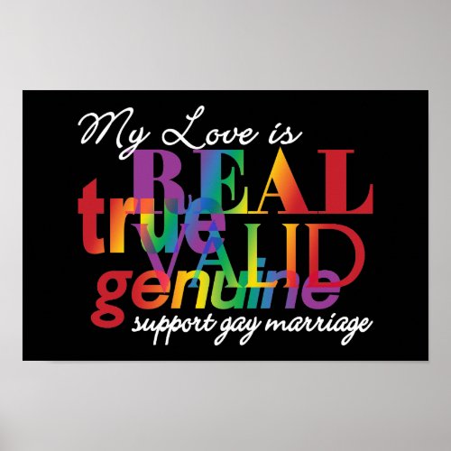 My Love Is Real Support Gay Marriage Poster