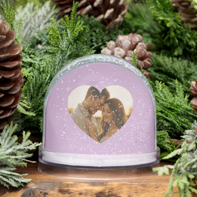 My love Minimal couple custom Snow Globes Snow Globe (Winter)
