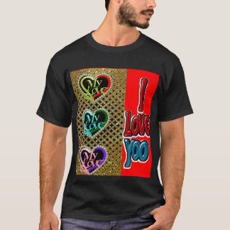 My Love My Mom My Dad Floral Gold T-Shirt