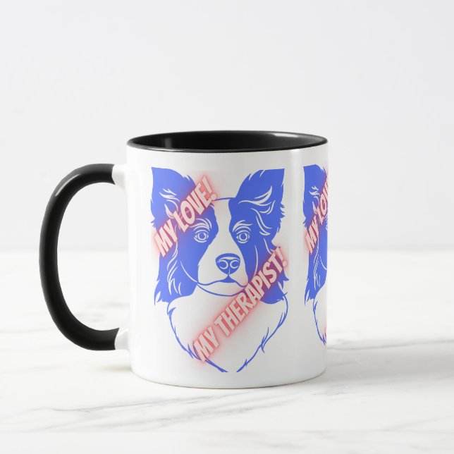 My love my Therapist Dog Mug (Left)