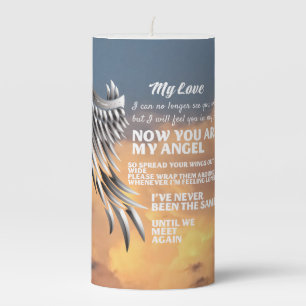 My Love now you are my Angel Pillar Candle
