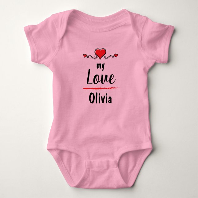 My Love or Nickname - change to your language Baby Bodysuit (Front)