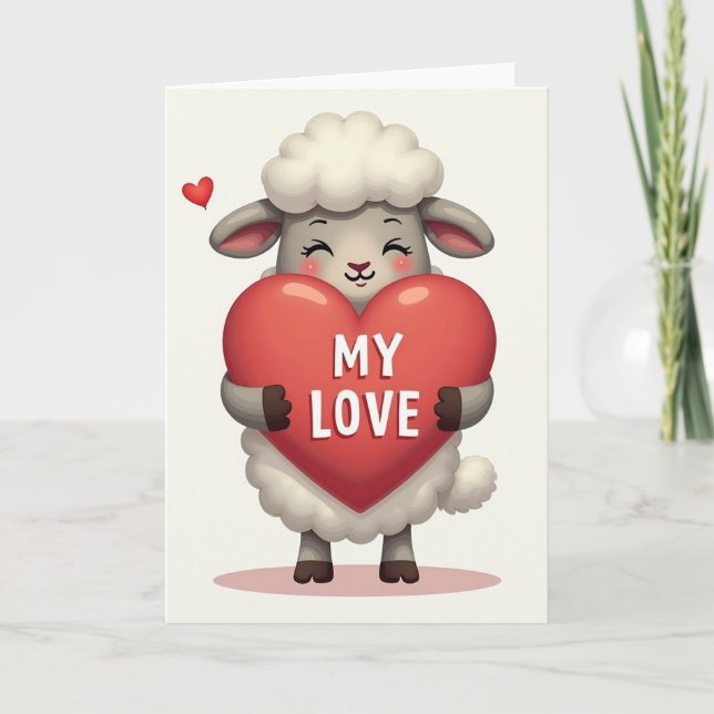 My Love Sheep Heart Card (Front)