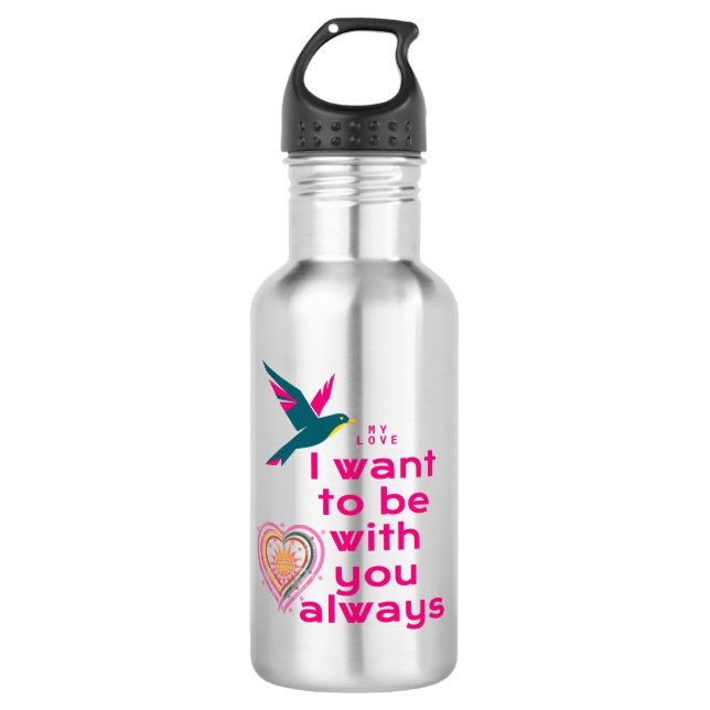 My love stainless steel water bottle (Front)