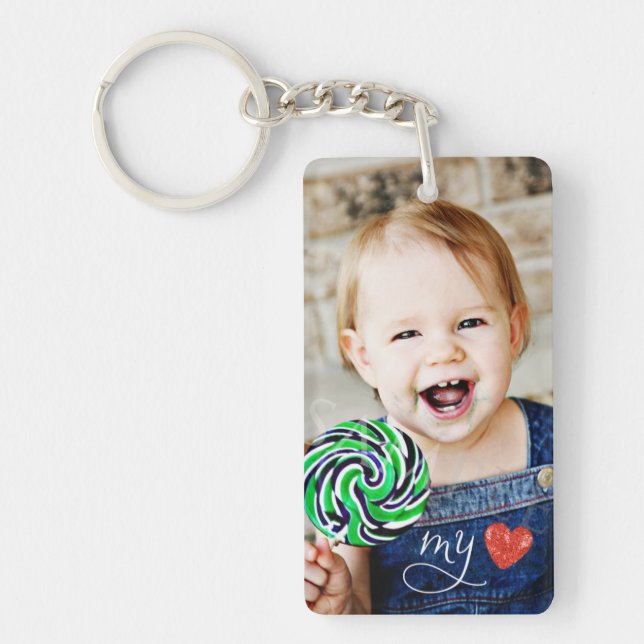 My Love Sweet Photo Double Sided Keychain (Front)