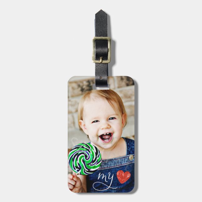 My Love Sweet Photo Luggage Tag (Front Vertical)