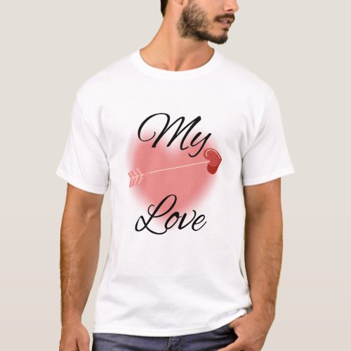 My love text t_shirt design with logo and arrow