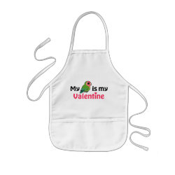 My Lovebird is My Valentine Kid's Apron
