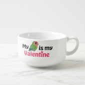 My Lovebird Is My Valentine Soup Mug (Left)