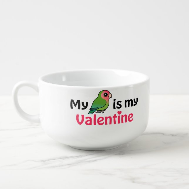 My Lovebird Is My Valentine Soup Mug (Right)