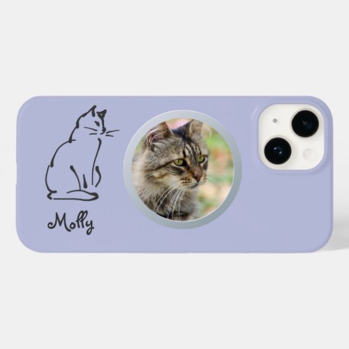 My Lovely Cat sketch and your kittys photo  name Case_Mate iPhone 14 Case