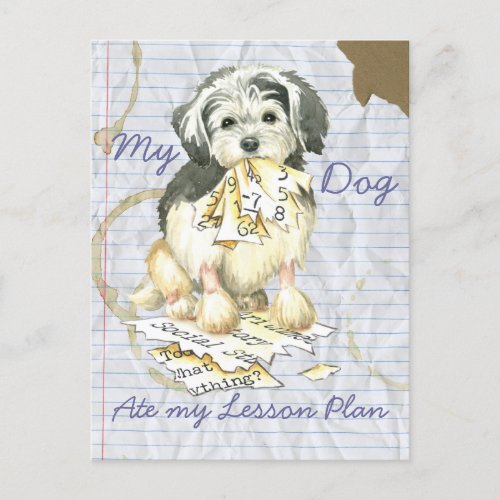 My Lowchen Ate My Lesson Plan Postcard